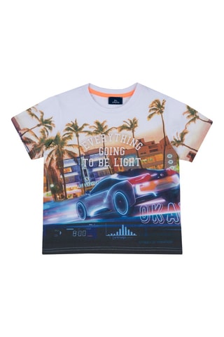 T-shirt - Wit en Marineblauw