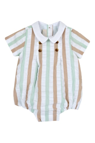 Gestreept Kruippakje Wit en Groen