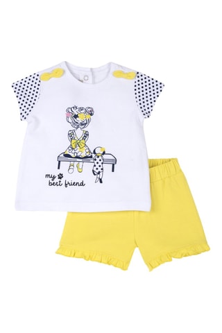 T-shirt en Short Wit en Geel