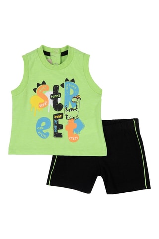 Hemd en Short Lichtgroen en Zwart