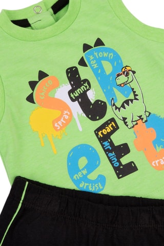 Hemd en Short Lichtgroen en Zwart