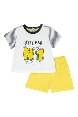 T-shirt en Short Wit en Geel
