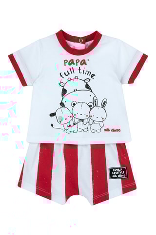 T-shirt en Short - Wit en Rood