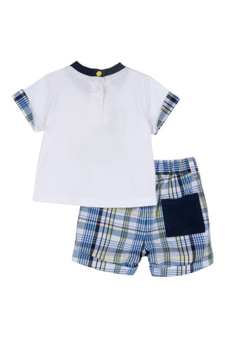 T-shirt en Short Ecru en Blauw