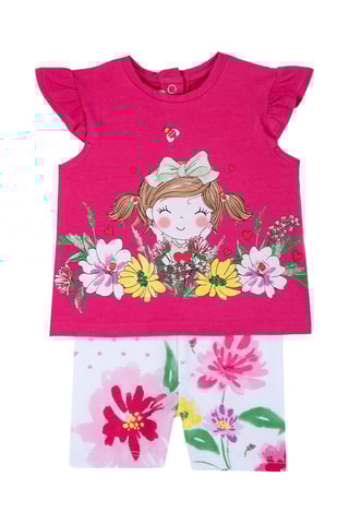 T-shirt en Short Roze en Wit