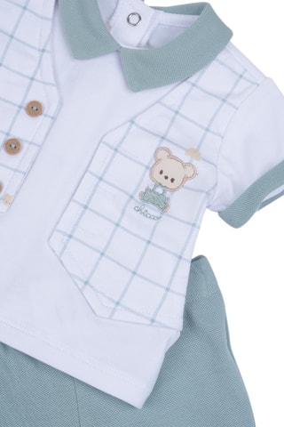 T-shirt en Short Ecru en Lichtblauw