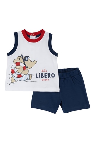 Hemd en Short Marineblauw en Ecru