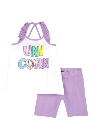 Hemd en Short Ecru en Lichtpaars