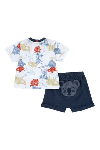 T-shirt en Short Wit en Marineblauw