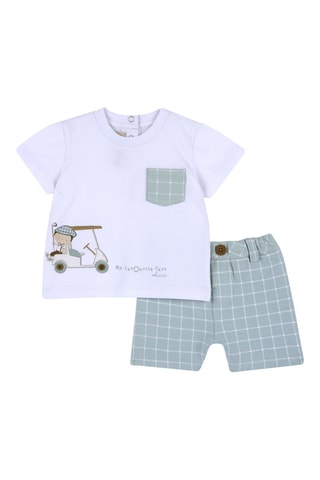 T-shirt en Short Ecru en Lichtblauw