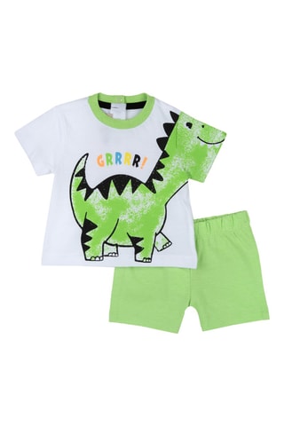 T-shirt en Short Ecru en Lichtgroen