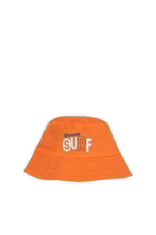 Dubbelzijdig bobhoedje - Oranje en Marineblauw