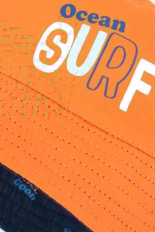 Dubbelzijdig bobhoedje - Oranje en Marineblauw