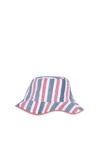 Dubbelzijdig bobhoedje - Wit en Lichtblauw