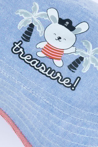 Dubbelzijdig bobhoedje - Wit en Lichtblauw