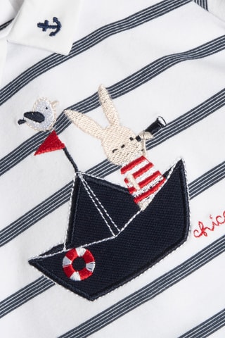 T-shirt en Short - Wit en Marineblauw