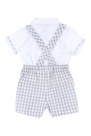 Overhemd en Short - Lichtgrijs en Wit