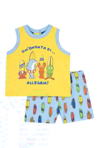 Hemd en Short - Geel en Hemelsblauw