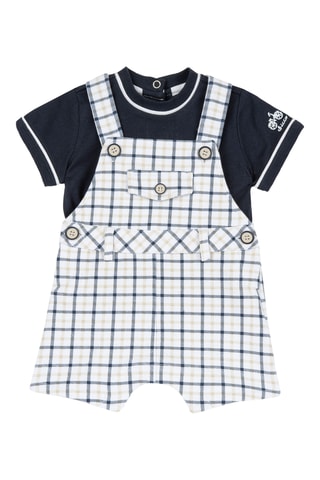 T-shirt en Tuinbroek - Wit en Donkerblauw