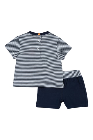 T-shirt en Short - Wit en Donkerblauw