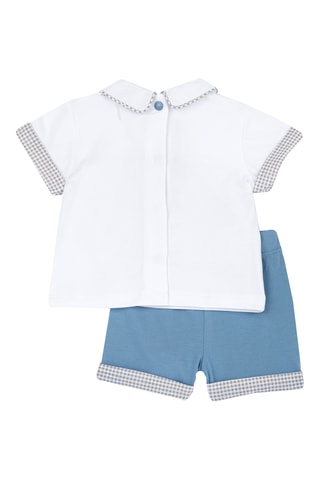 T-shirt en Short - Wit en Lichtblauw