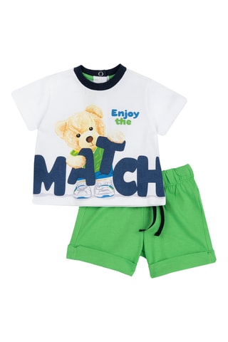 T-shirt en Short - Wit en Lichtgroen