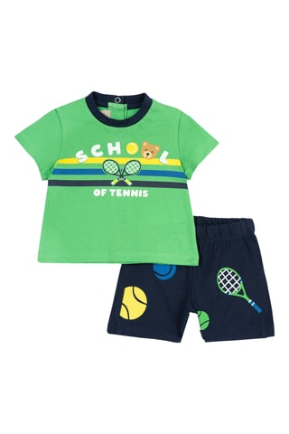 T-shirt en Short - Donkerblauw en Lichtgroen