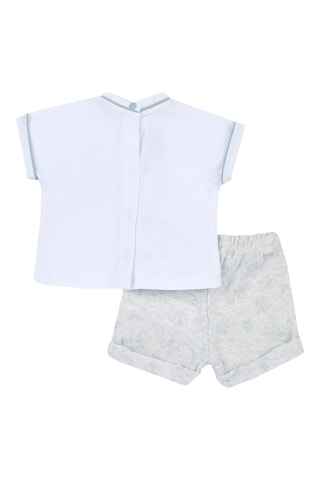 T-shirt en Short - Lichtgrijs en Hemelsblauw