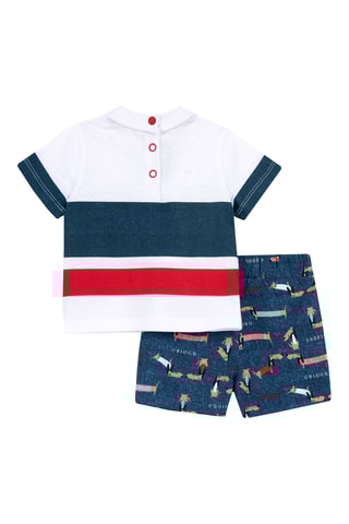 T-shirt en Short - Wit en Donkerblauw