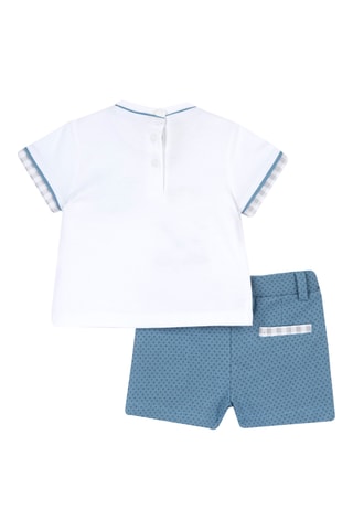 T-shirt en Short - Wit en Lichtblauw