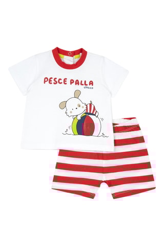 T-shirt en Short - Wit en Rood