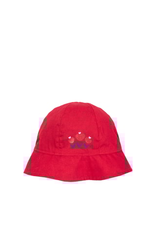 Dubbelzijdig bobhoedje - Rood en Marineblauw