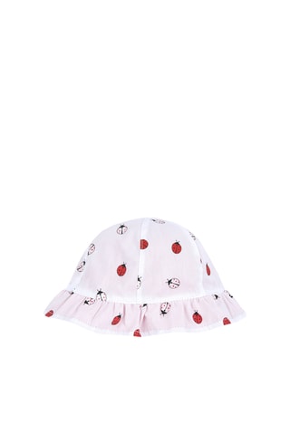 Dubbelzijdig bobhoedje - Wit en Rood