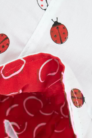 Dubbelzijdig bobhoedje - Wit en Rood