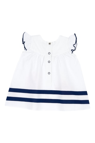 Jurk - Wit en Marineblauw