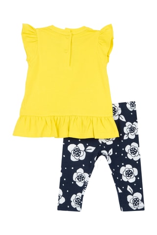 T-shirt en Legging - Wit en Marineblauw