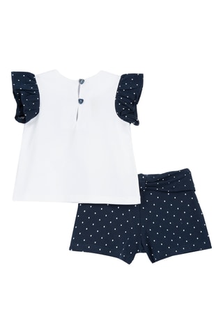 T-shirt en Short - Wit en Marineblauw