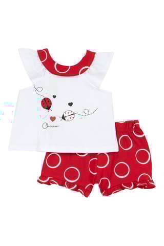 T-shirt en Short - Wit en Rood