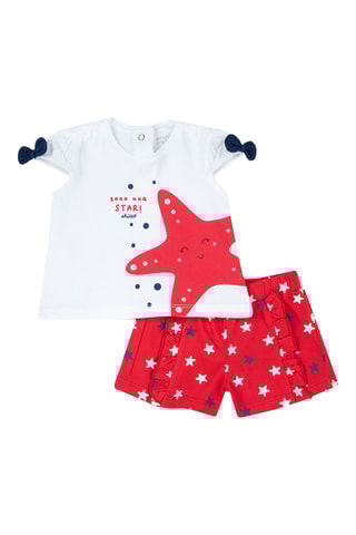 T-shirt en Short - Wit en Rood