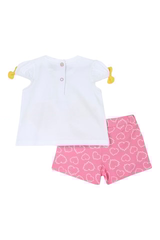 T-shirt en Short - Wit en Roze