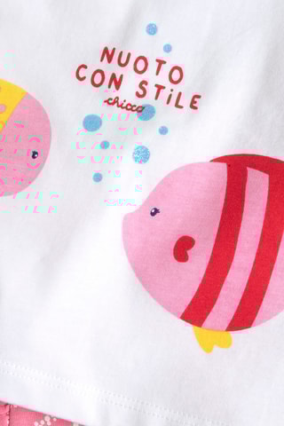 T-shirt en Short - Wit en Roze