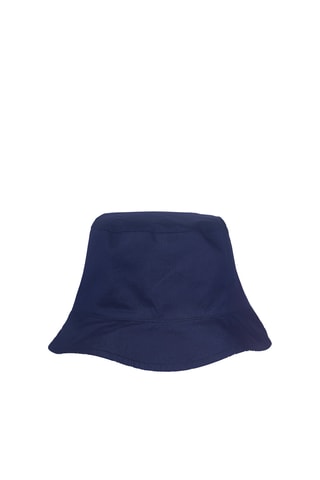 Dubbelzijdig bobhoedje - Donkerblauw en Wit