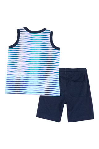 Hemd en Short - Wit en Marineblauw
