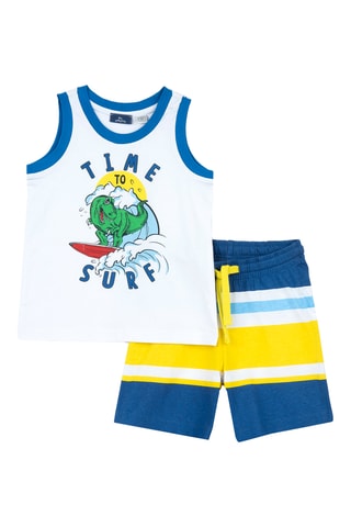 Hemd en Short - Wit en Marineblauw