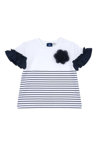 T-shirt - Wit en Nachtblauw