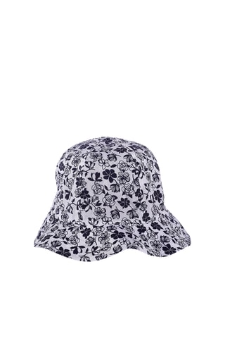 Dubbelzijdig bobhoedje - Wit en Marineblauw