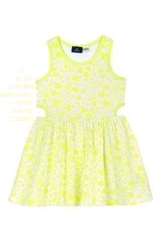 Jurk - Wit en Limoengroen