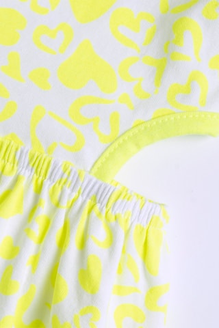 Jurk - Wit en Limoengroen