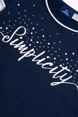 T-shirt - Nachtblauw en Wit