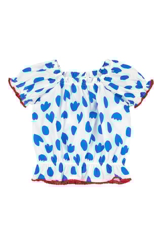 T-shirt - Wit en Indigoblauw